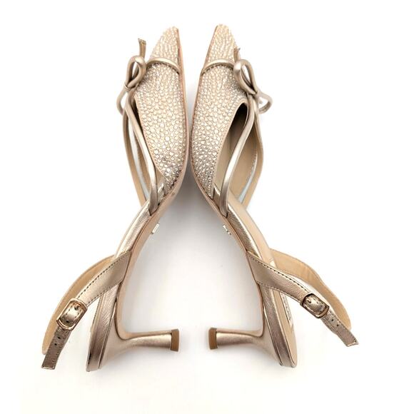 Badgley Mischka Angelina Slingback Pointed Toe Kitten Heel Pump Size US8.5 EU39 - Picture 12 of 12